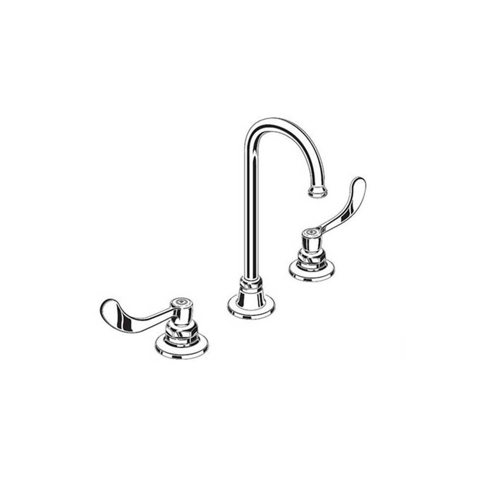 Bathworks ShowroomsAmerican Standard CanadaMonterrey® 8-Inch Widespread Gooseneck Faucet With Wrist Blade Handles 1.5 gpm/5.7 Lpm Rose Spray