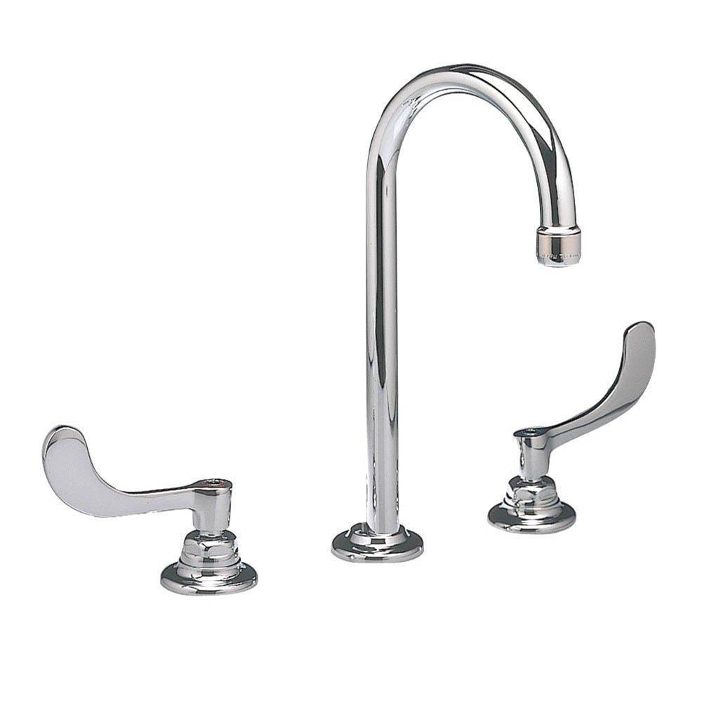 Bathworks ShowroomsAmerican Standard CanadaMonterrey® 8-Inch Widespread Gooseneck Faucet With Wrist Blade Handles 0.35 gpm/1.3 Lpm
