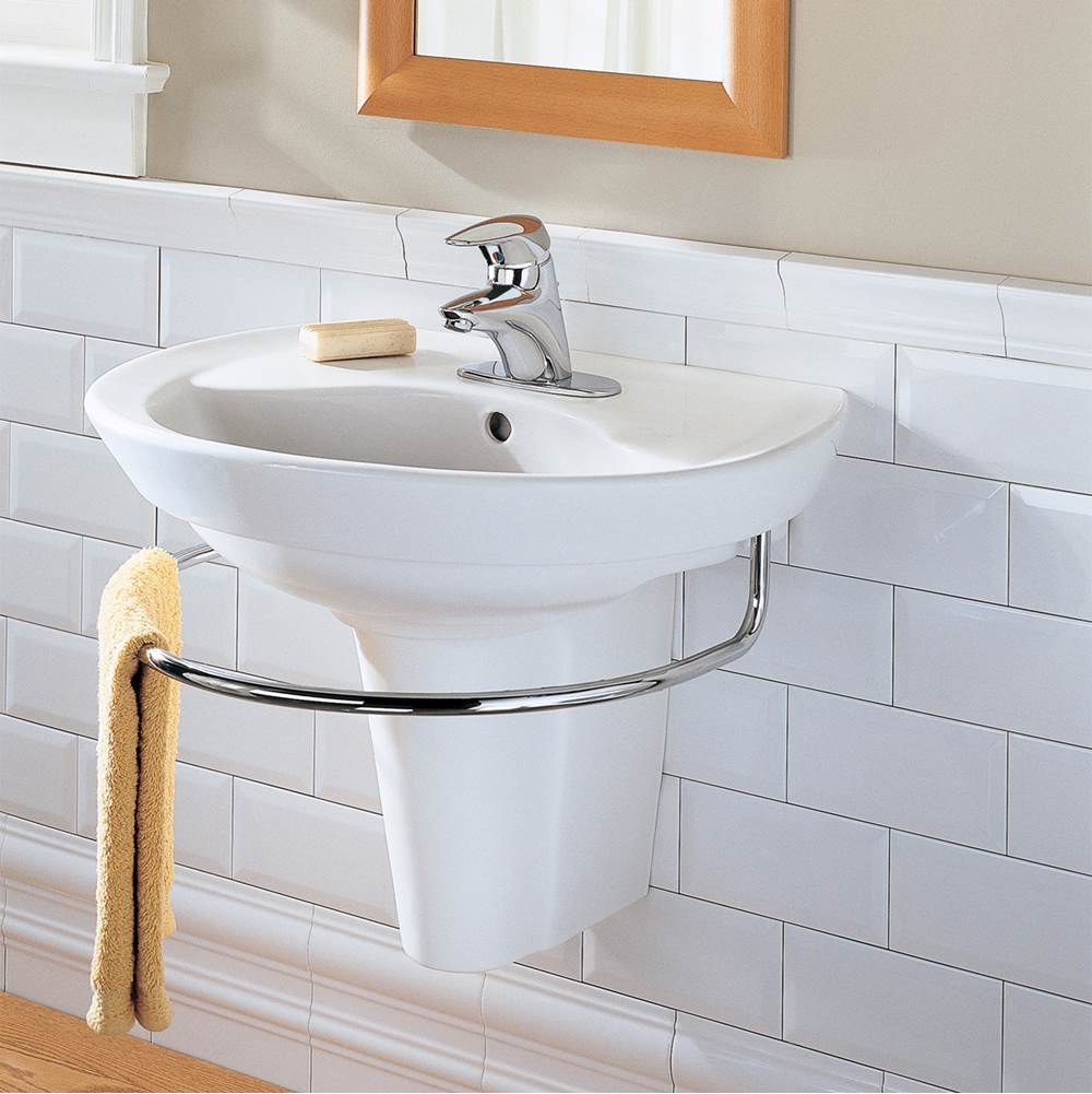 Bathworks ShowroomsAmerican Standard CanadaRavenna® 8-Inch Widespread Wall-Hung Sink and Semi-Pedestal Leg Combination