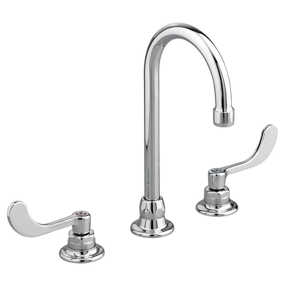 Bathworks ShowroomsAmerican Standard CanadaMonterrey® 8-Inch Widespread Gooseneck Faucet With Wrist Blade Handles 1.5 gpm/5.7 Lpm With 3rd Water Inlet