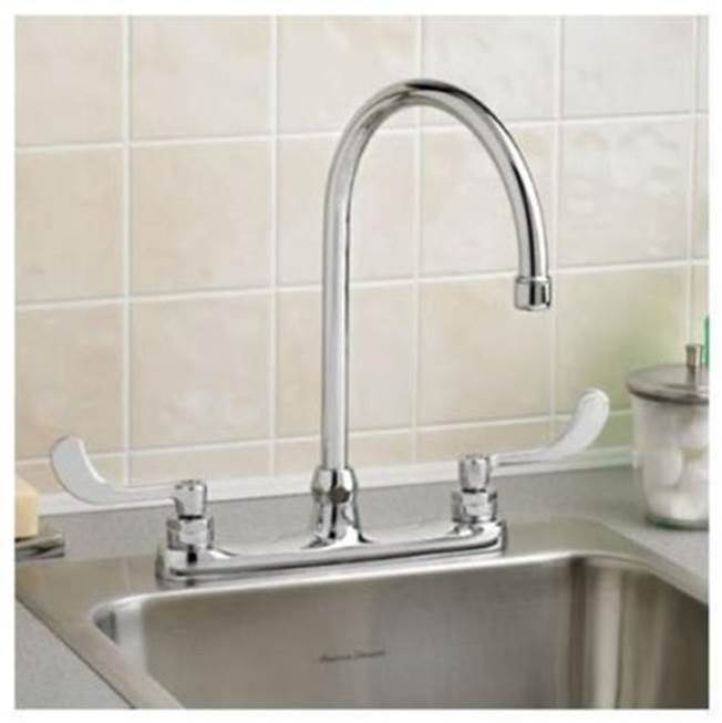 Bathworks ShowroomsAmerican Standard CanadaMonterrey® Top Mount Kitchen Faucet With Gooseneck Spout and Wrist Blade Handles 1.5 gpm/5.7 Lpf With Spray