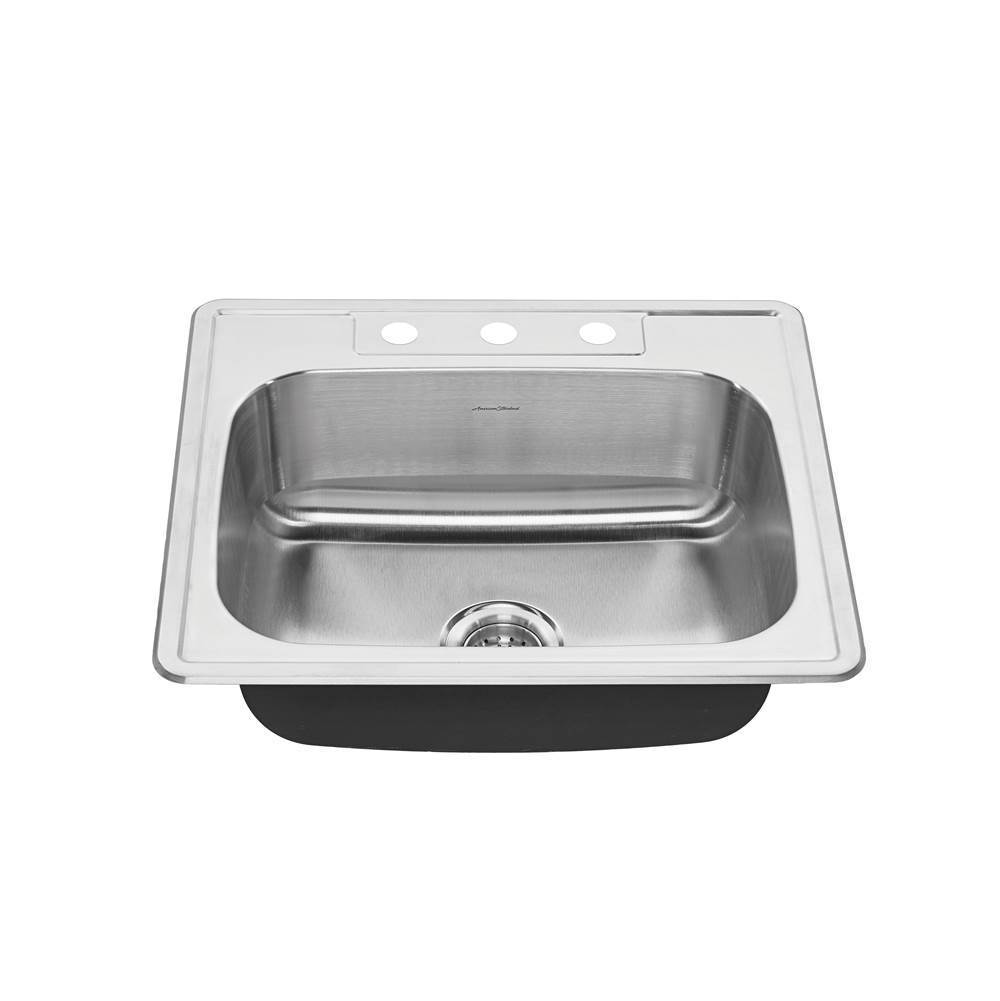 Bathworks ShowroomsAmerican Standard CanadaColony® 25 x 22-Inch Stainless Steel 3-Hole Top Mount Single Bowl Kitchen Sink