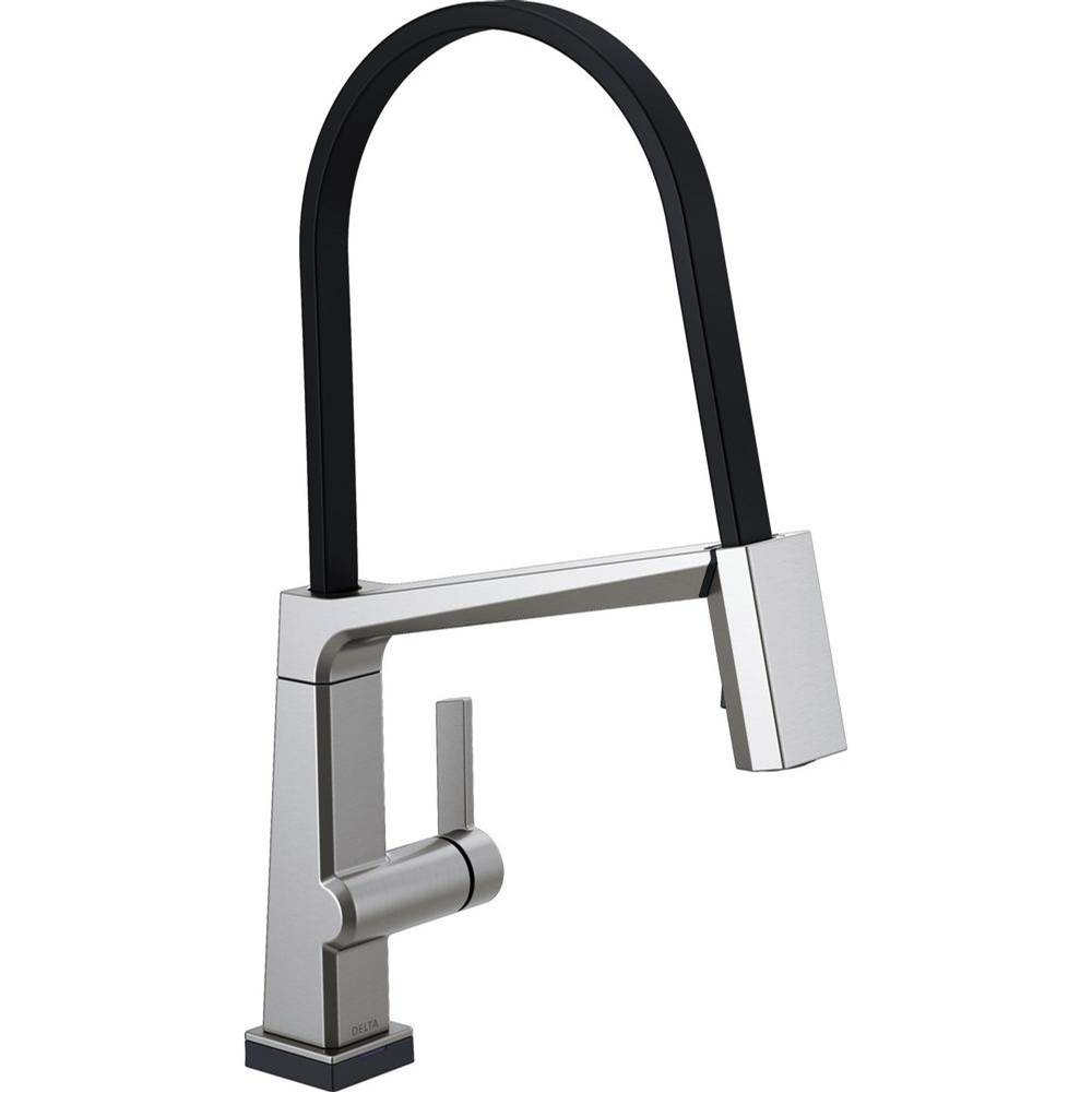 Bathworks ShowroomsDelta CanadaPivotal™ Single Handle Exposed Hose Kitchen Faucet with Touch2O Technology