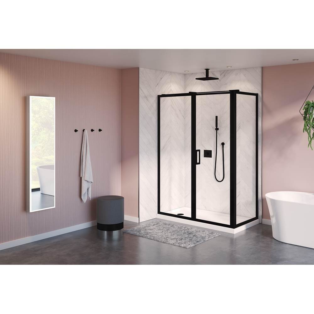 Bathworks ShowroomsFleurco CanadaELERA 2-SIDED 51X36/MATTE BLACK/79H/SEKUR+/IN&OUT PIVOT