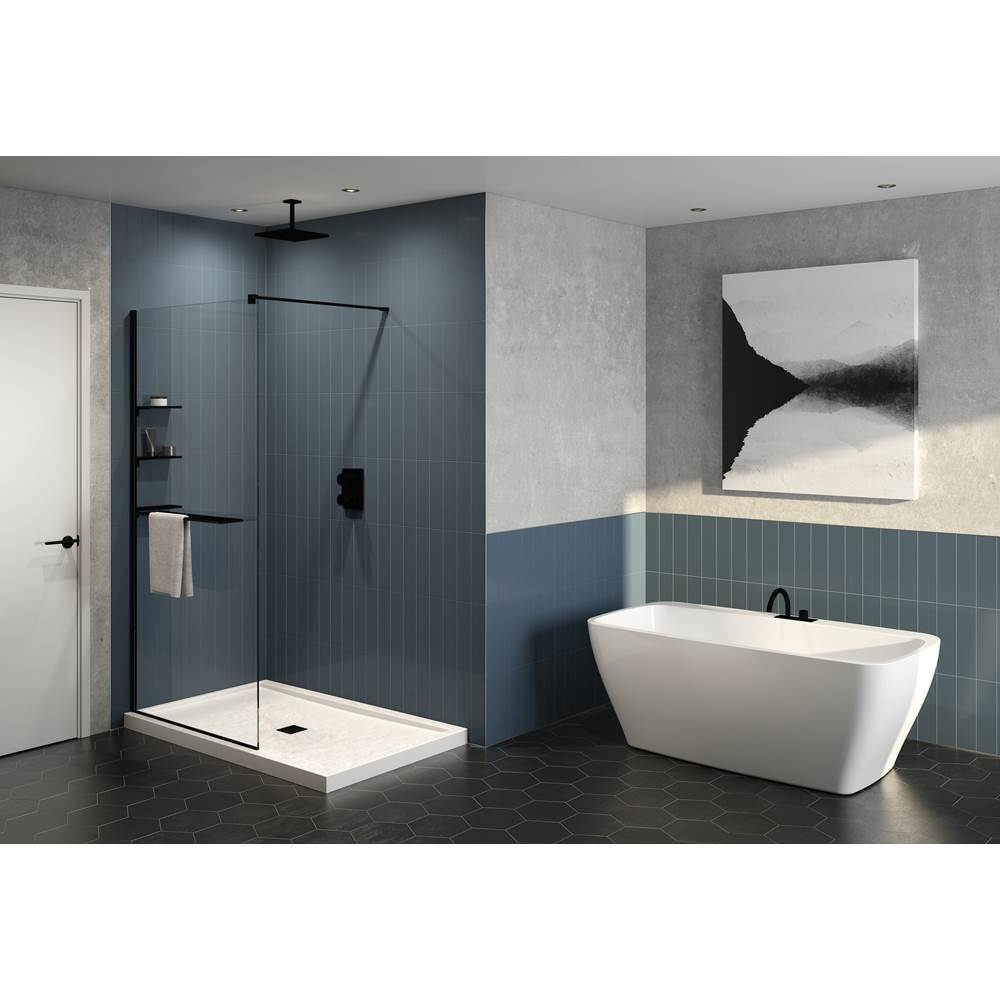 Bathworks ShowroomsFleurco CanadaVECTRA SHIELD 10MM, 29 x 79, MATTE BLACK,SRT,LEFT