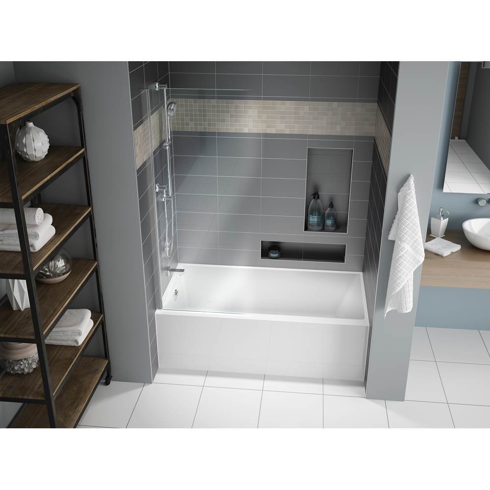Bathworks ShowroomsFleurco CanadaOPUS MOTIF/6030/WHITE/RIGHT/WHITE DRAIN COVER