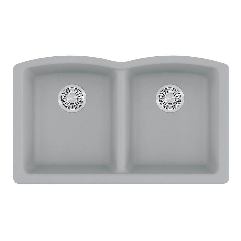 Bathworks ShowroomsFranke Residential CanadaEllipse 33.0-in. x 19.7-in. Stone Grey Granite Undermount Double Bowl Kitchen Sink - ELG120OSHG-CA