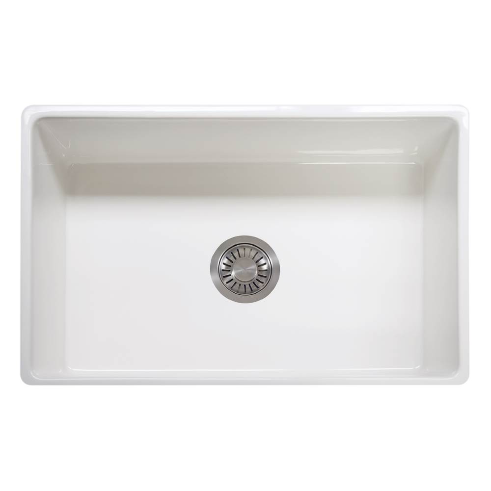Bathworks ShowroomsFranke Residential CanadaFarm House 30-in. x 20-in. White Apron Front Single Bowl Fireclay Kitchen Sink - FHK710-30WH