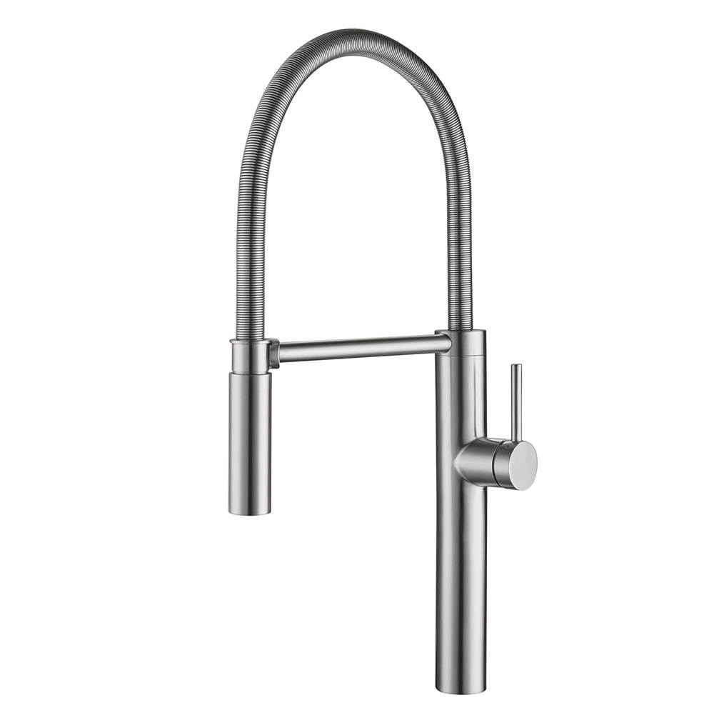 Bathworks ShowroomsFranke Residential CanadaPescara 16.5-inch Single Handle Semi-Pro Kitchen Faucet with Magnetic Sprayer Dock in Stainless Steel, PES-SP-304