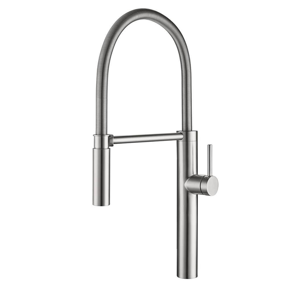 Bathworks ShowroomsFranke Residential CanadaPescara 22-inch Single Handle Semi-Pro Kitchen Faucet with Magnetic Sprayer Dock in Stainless Steel, PES-SPX-304
