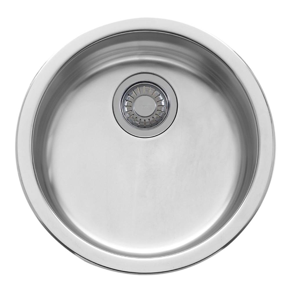 Bathworks ShowroomsFranke Residential CanadaRotondo 17.0-in. x 7.0-in. 20 Gauge Stainless Steel Dual Mount Single Bowl Kitchen Sink - RBX110