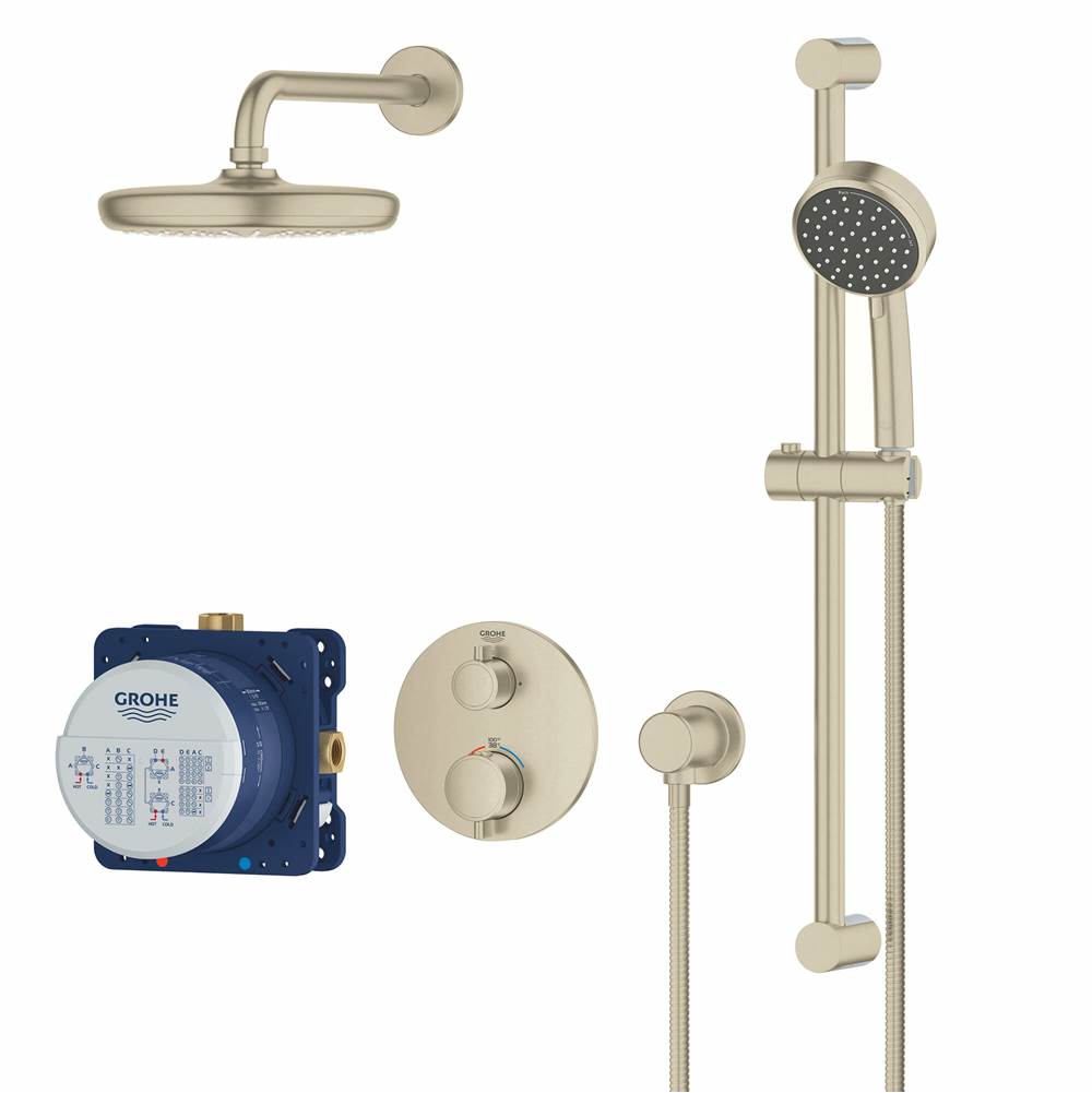 Bathworks ShowroomsGrohe CanadaRound Thermostatic Shower Kit 27 L min 71 gpm