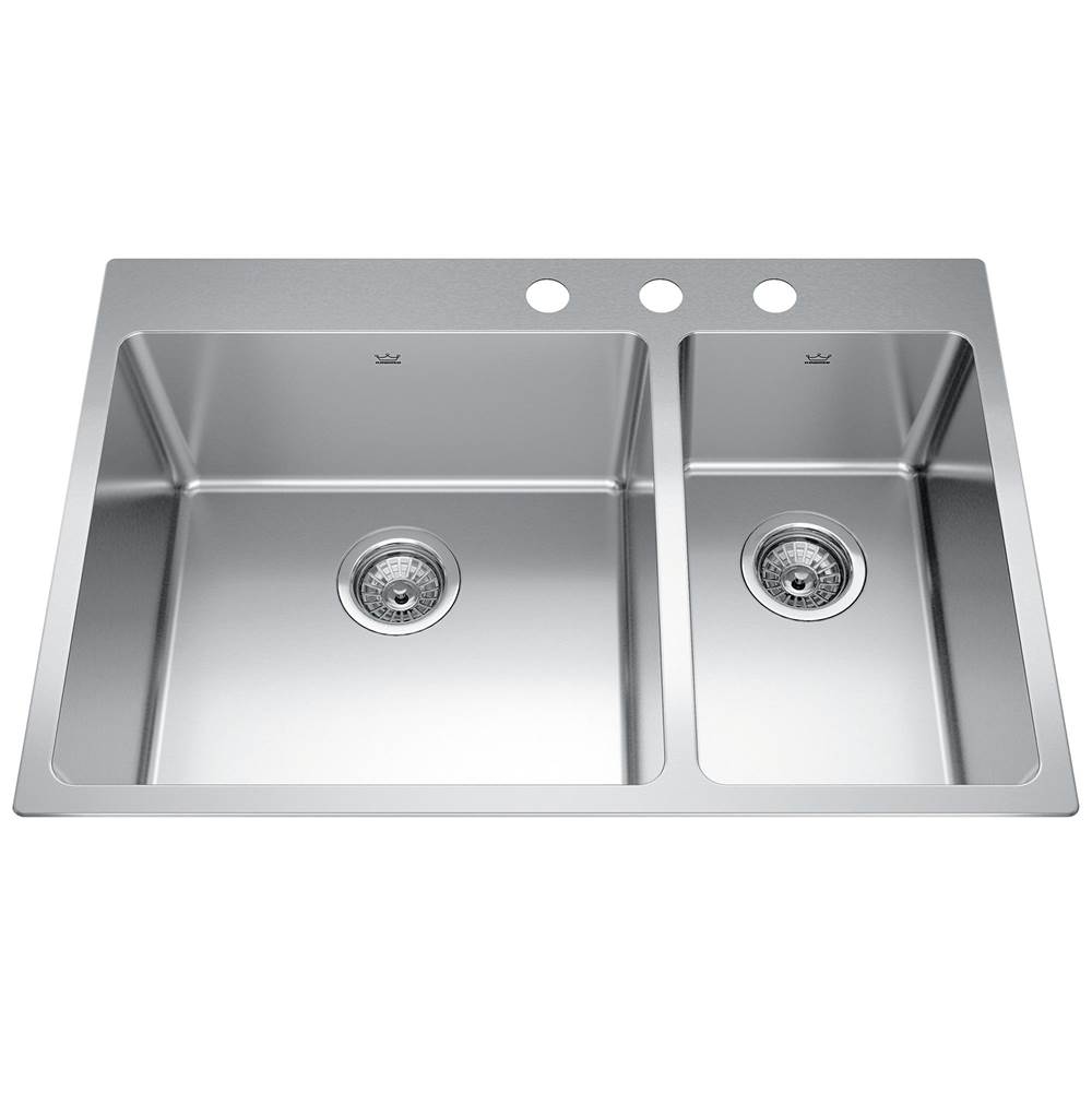 Kindred Canada Drop In Double Bowl Sink Kitchen Sinks item BCL2131R-9-3