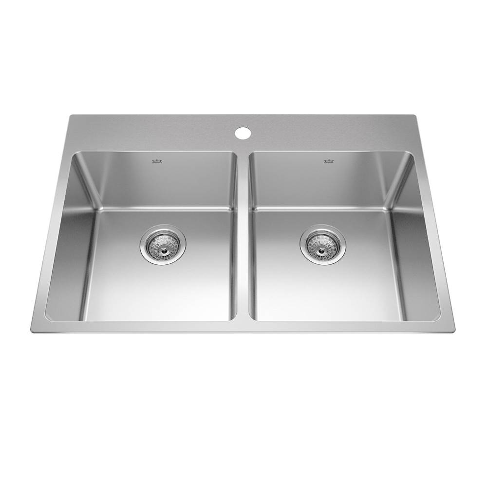 Kindred Canada Drop In Double Bowl Sink Kitchen Sinks item BDL2233-9-1