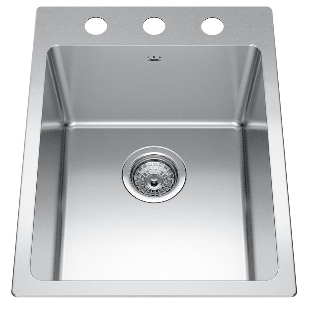 Bathworks ShowroomsKindred CanadaBrookmore 16-in LR x 20.9-in FB Drop in Single Bowl Stainless Steel Kitchen Sink