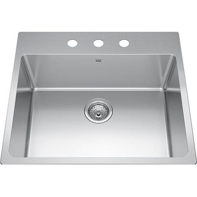 Bathworks ShowroomsKindred CanadaBrookmore 25.1-in LR x 22.1-in FB Drop in Single Bowl Stainless Steel Kitchen Sink