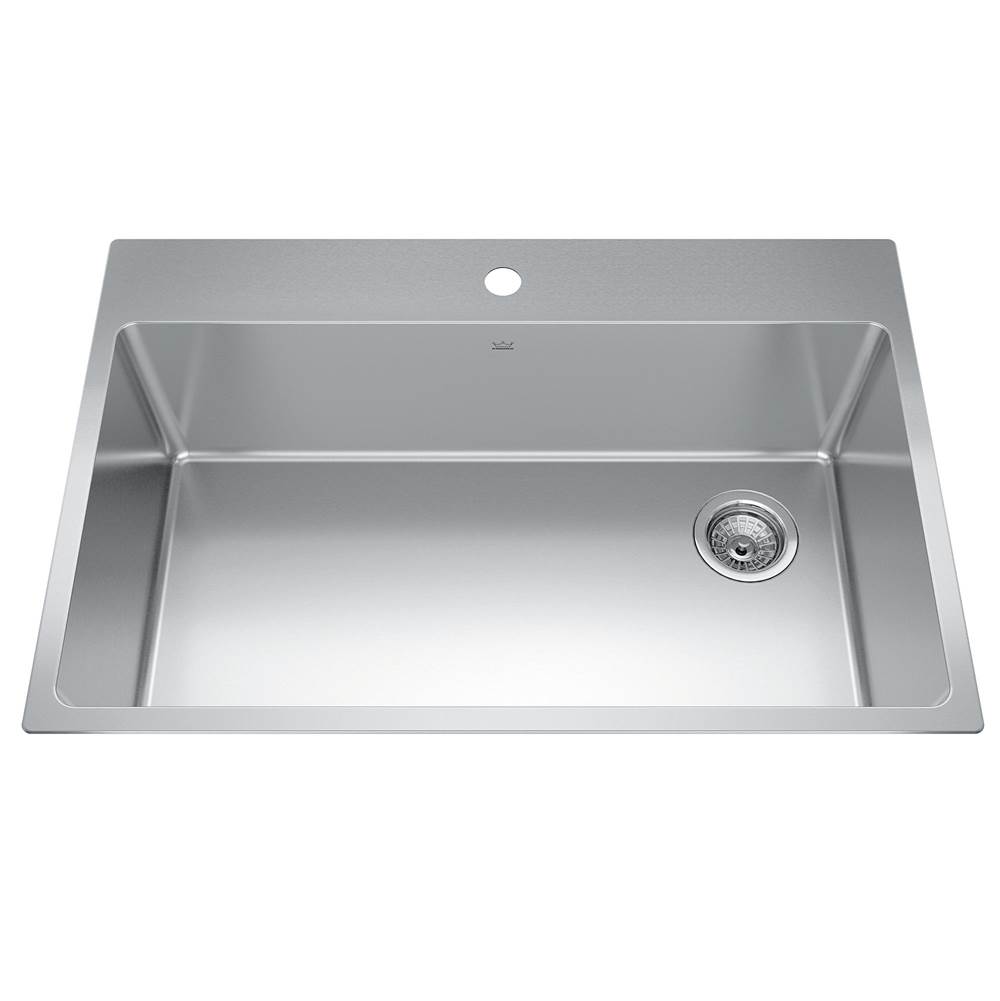 Bathworks ShowroomsKindred CanadaBrookmore 32.9-in LR x 22.1-in FB Drop in Single Bowl Stainless Steel Kitchen Sink
