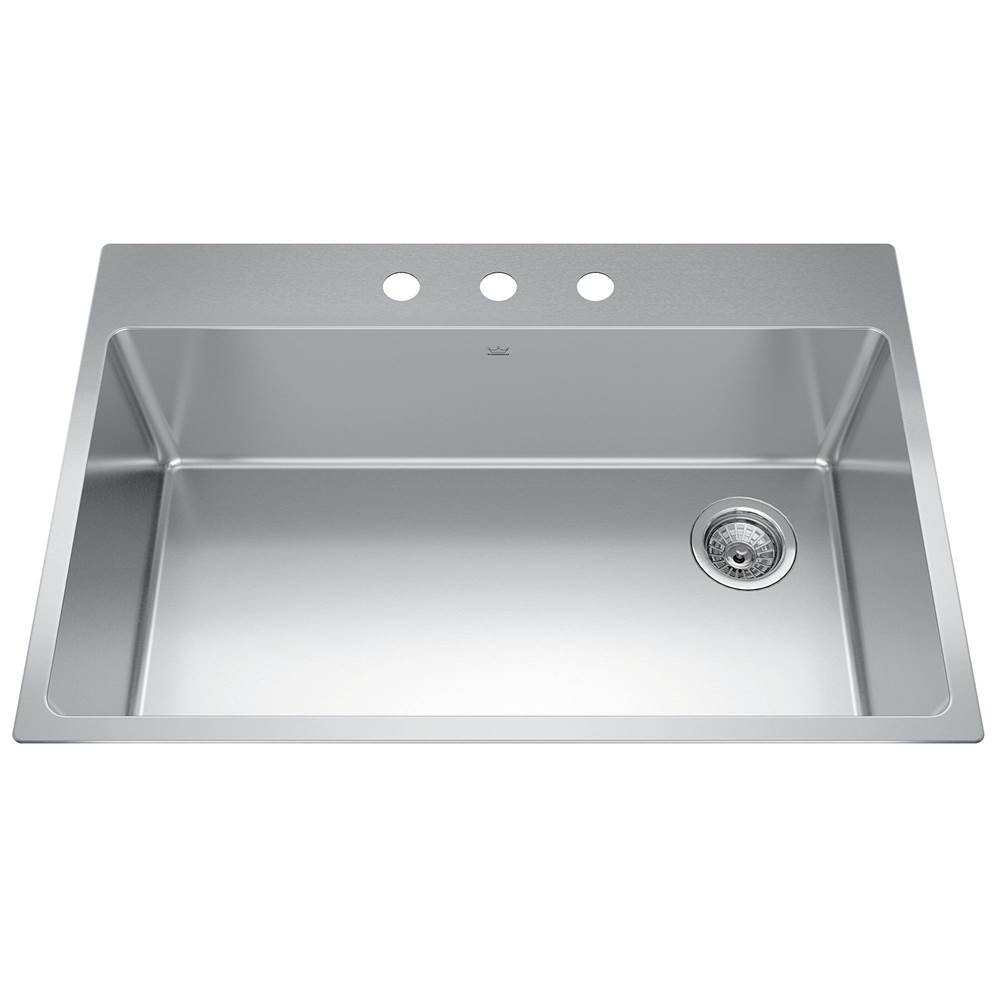 Bathworks ShowroomsKindred CanadaBrookmore 32.9-in LR x 22.1-in FB Drop in Single Bowl Stainless Steel Kitchen Sink