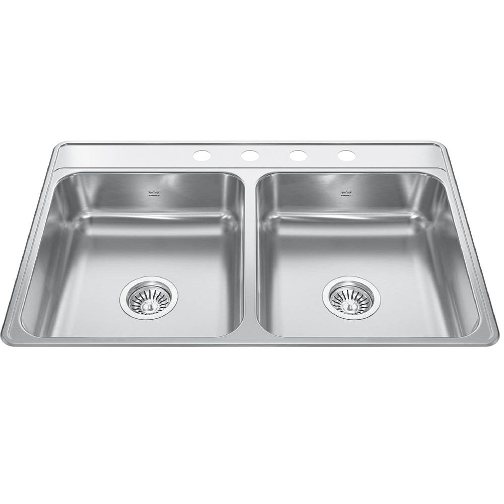 Kindred Canada Drop In Double Bowl Sink Kitchen Sinks item CDLA3322-6-4