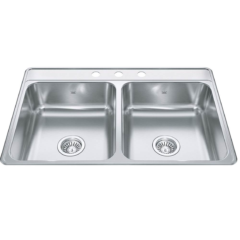 Kindred Canada Drop In Double Bowl Sink Kitchen Sinks item CDLA3322-7-3