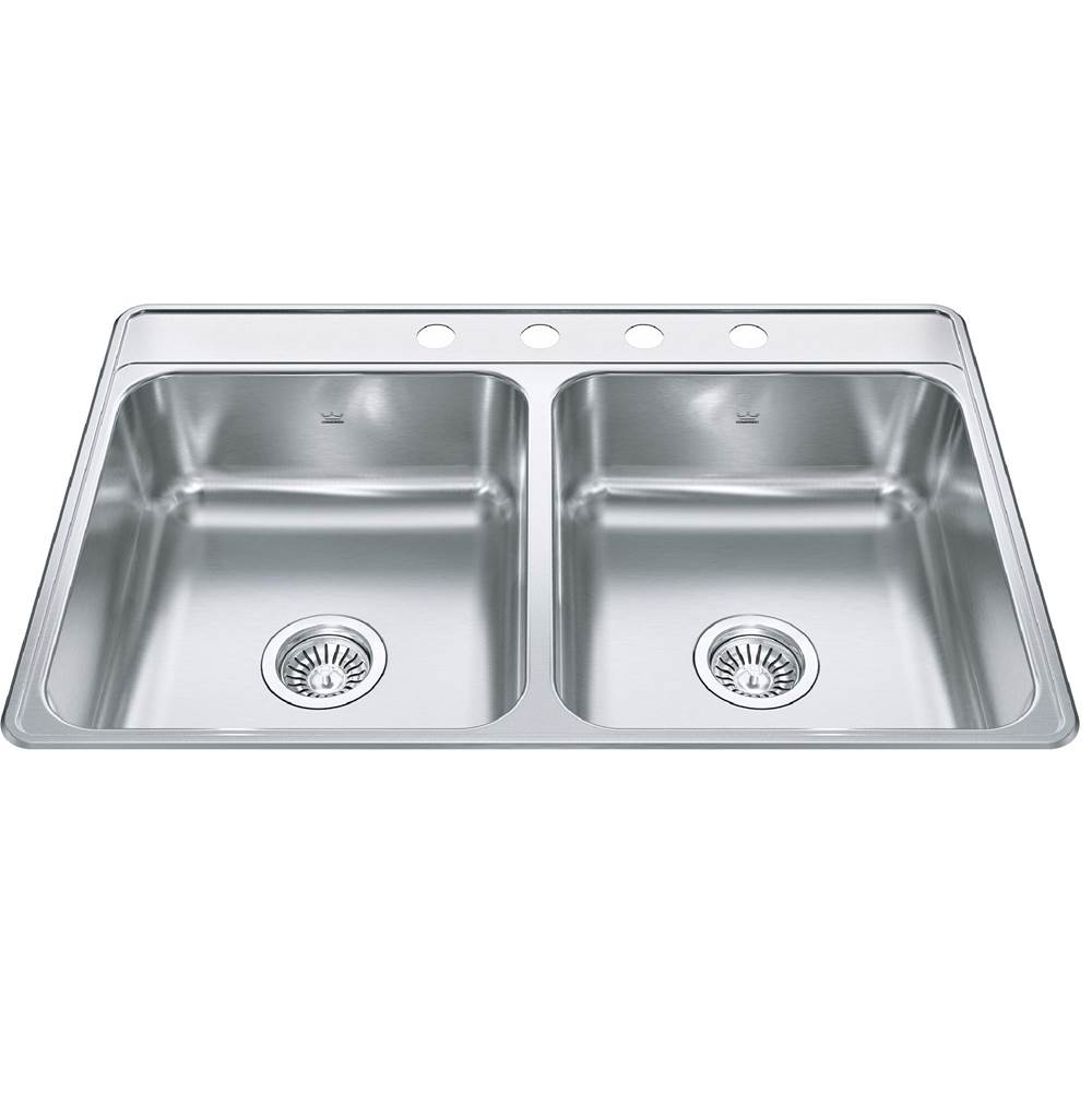 Kindred Canada Drop In Double Bowl Sink Kitchen Sinks item CDLA3322-7-4