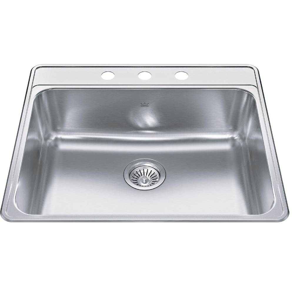 Kindred Canada Drop In Single Bowl Sink Kitchen Sinks item CSLA2522-8-3CB
