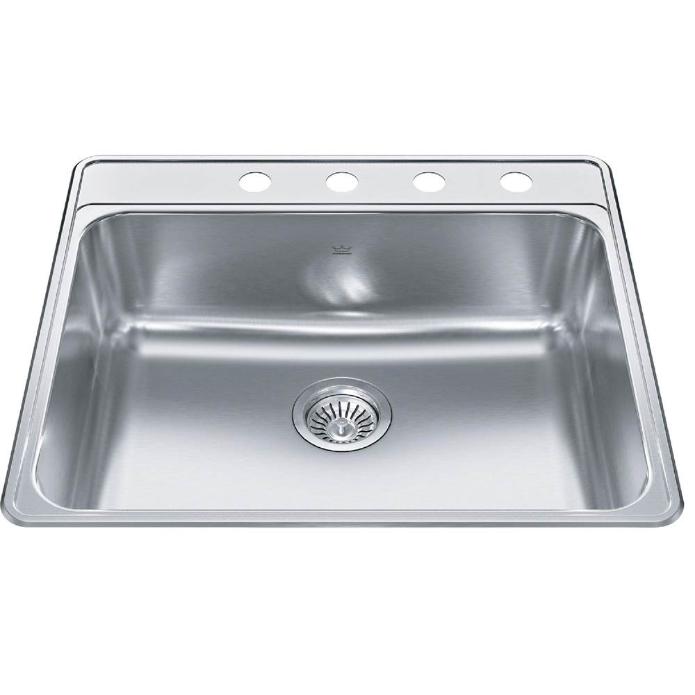 Bathworks ShowroomsKindred CanadaCreemore 25-in LR x 22-in FB Drop In Single Bowl 4-Hole Stainless Steel Kitchen Sink