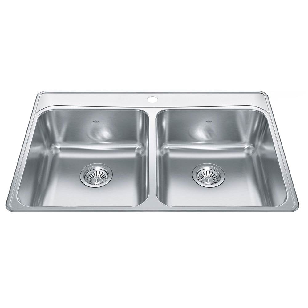 Kindred Canada Drop In Double Bowl Sink Kitchen Sinks item FCDLA3322-8-1CB