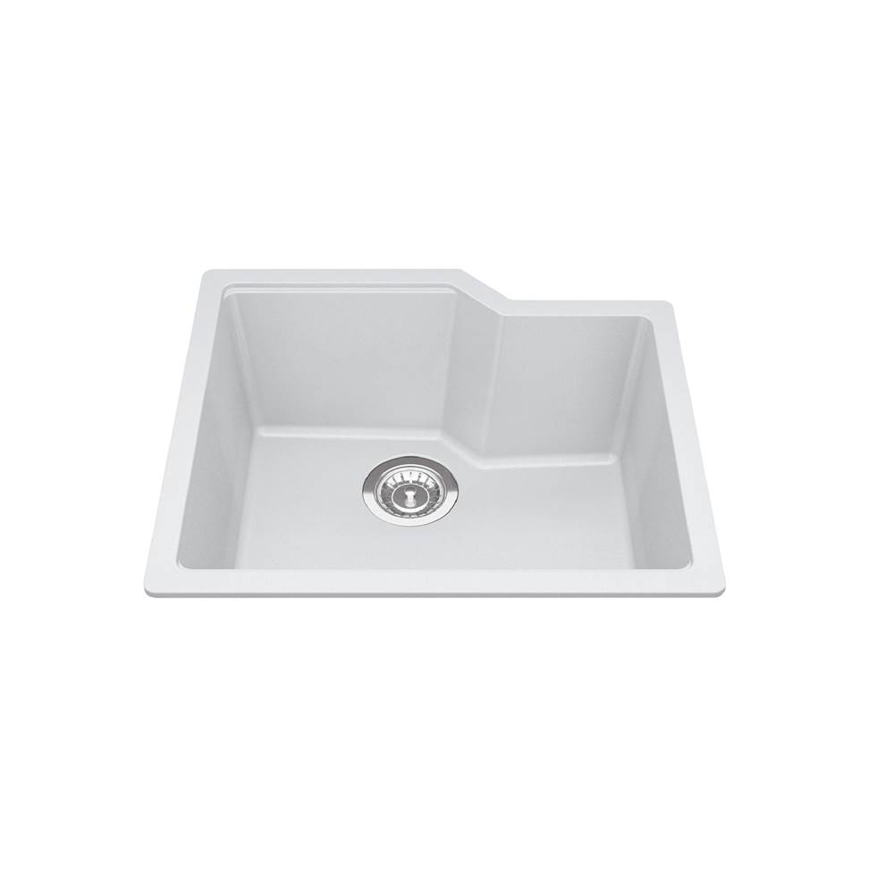 Bathworks ShowroomsKindred CanadaGranite Series 22.06-in LR x 19.69-in FB Undermount Single Bowl Granite Kitchen Sink in Polar White