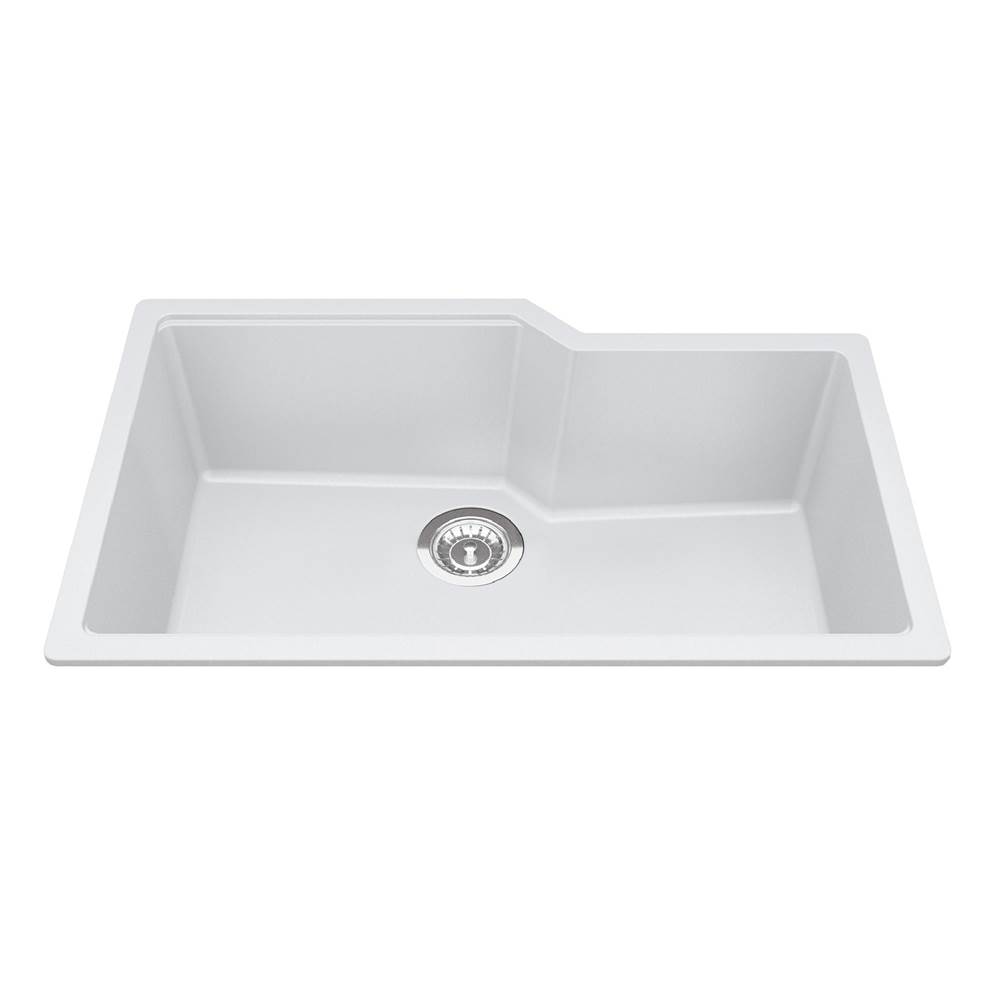 Bathworks ShowroomsKindred CanadaGranite Series 30.69-in LR x 19.69-in FB Undermount Single Bowl Granite Kitchen Sink in Polar White