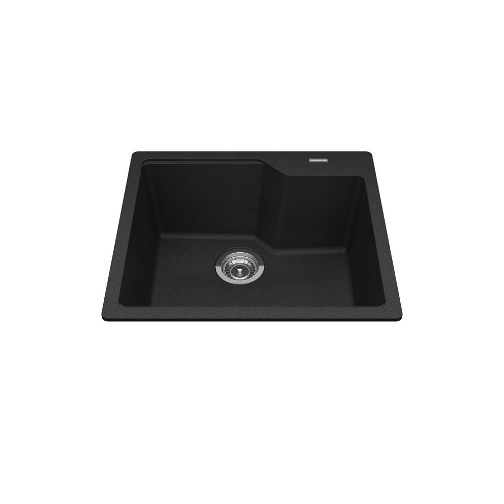 Bathworks ShowroomsKindred CanadaGranite Series 22.06-in LR x 19.69-in FB Drop In Single Bowl Granite Kitchen Sink in Onyx