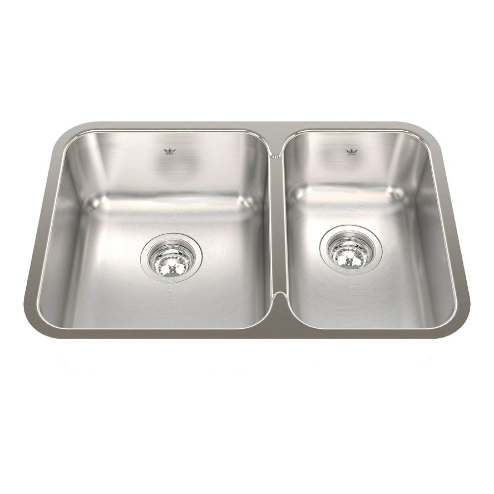 Bathworks ShowroomsKindred CanadaSteel Queen 26.88-in LR x 17.75-in FB Undermount Double Bowl Stainless Steel Kitchen Sink