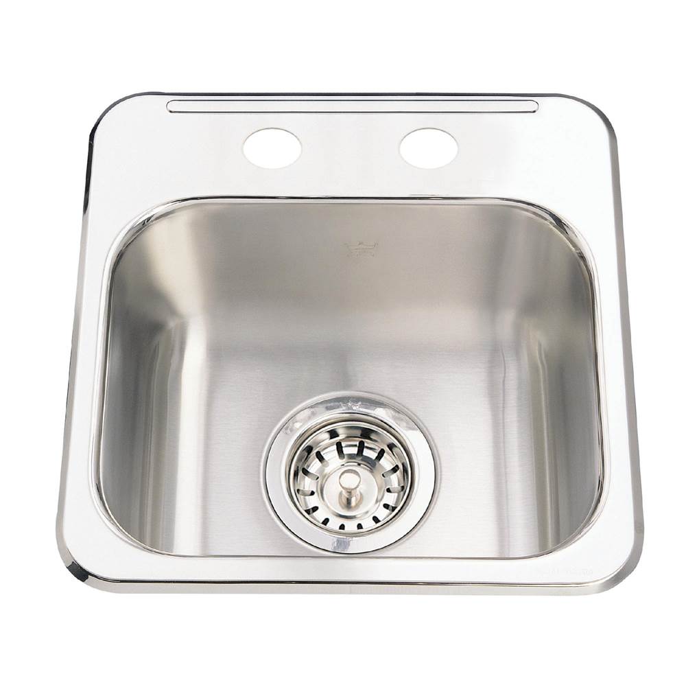 Kindred Canada Kindred Utility Collection 13.63-in LR x 13.63-in FB Drop In Single Bowl 2-Hole Stainless Steel Hospitality Sink