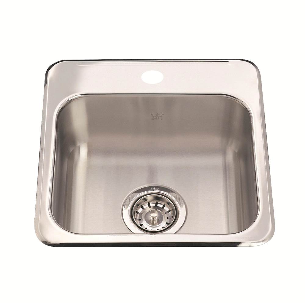 Bathworks ShowroomsKindred CanadaKindred Utility Collection 15.13-in LR x 15.44-in FB Drop In Single Bowl 1-Hole Stainless Steel Hospitality Sink