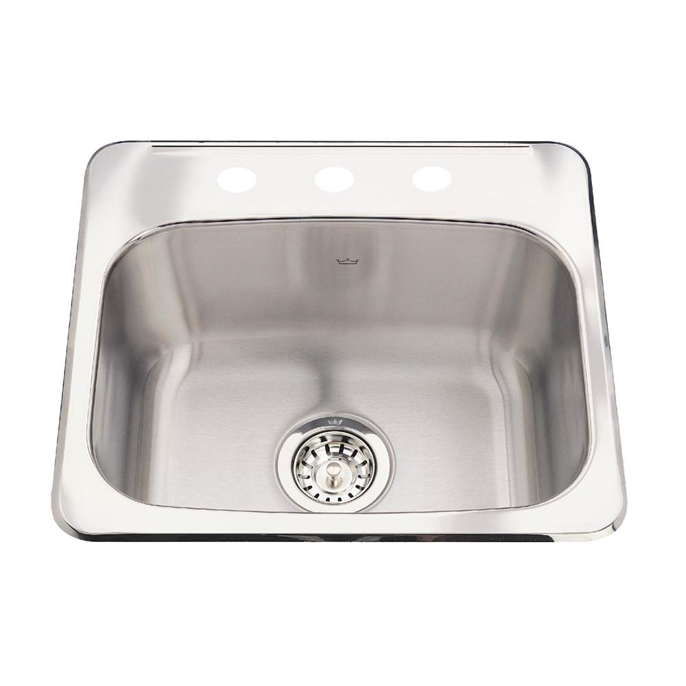 Bathworks ShowroomsKindred CanadaKindred Utility Collection 19.13-in LR x 17-in FB Drop In Single Bowl 3-Hole Stainless Steel Utility Sink