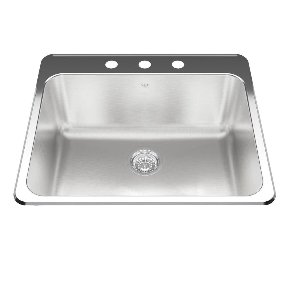Bathworks ShowroomsKindred CanadaKindred Utility Collection 25.25-in LR x 22-in FB Drop In Single Bowl 3-Hole Stainless Steel Laundry Sink
