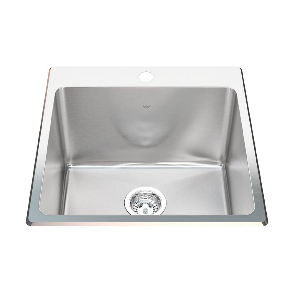 Bathworks ShowroomsKindred CanadaKindred Utility Collection 20.13-in LR x 20.56-in FB Dualmount Single Bowl 1-Hole Stainless Steel Laundry Sink