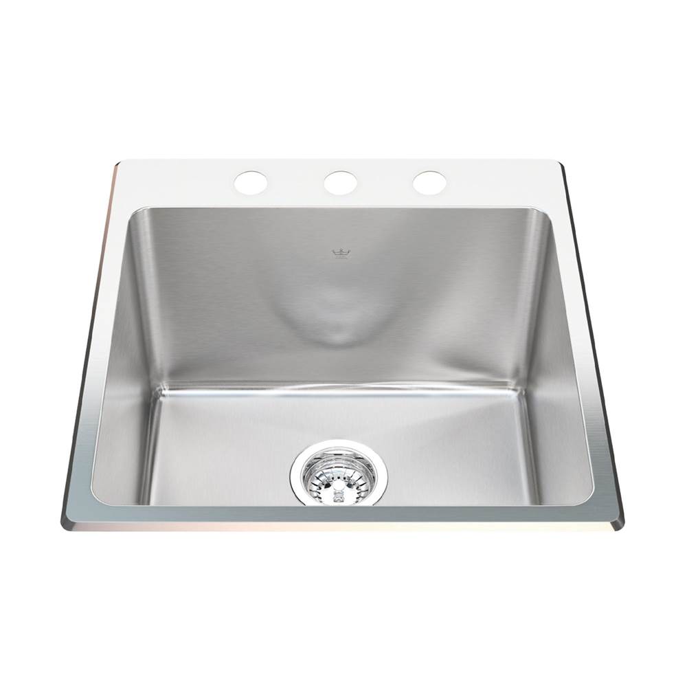 Bathworks ShowroomsKindred CanadaKindred Utility Collection 20.13-in LR x 20.56-in FB Dualmount Single Bowl 3-Hole Stainless Steel Laundry Sink