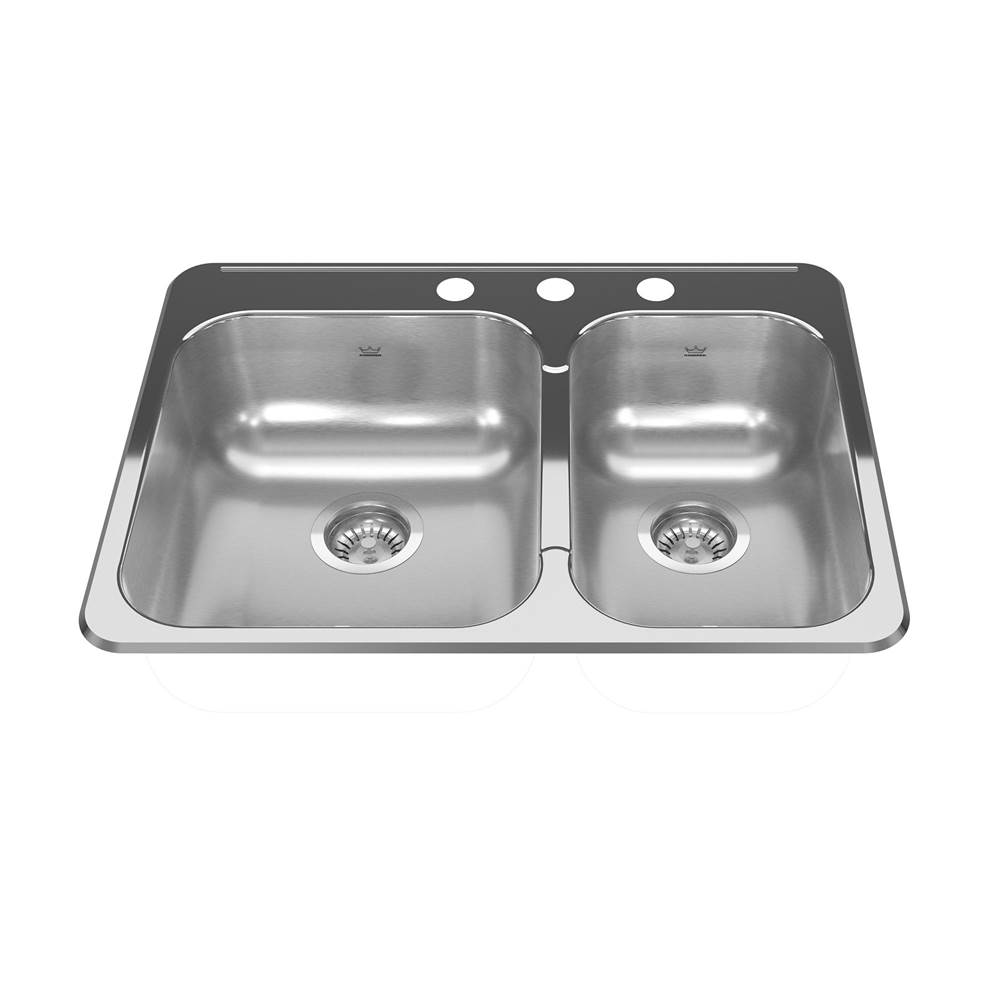 Bathworks ShowroomsKindred CanadaReginox 27.25-in LR x 20.56-in FB Drop In Double Bowl Stainless Steel Kitchen Sink