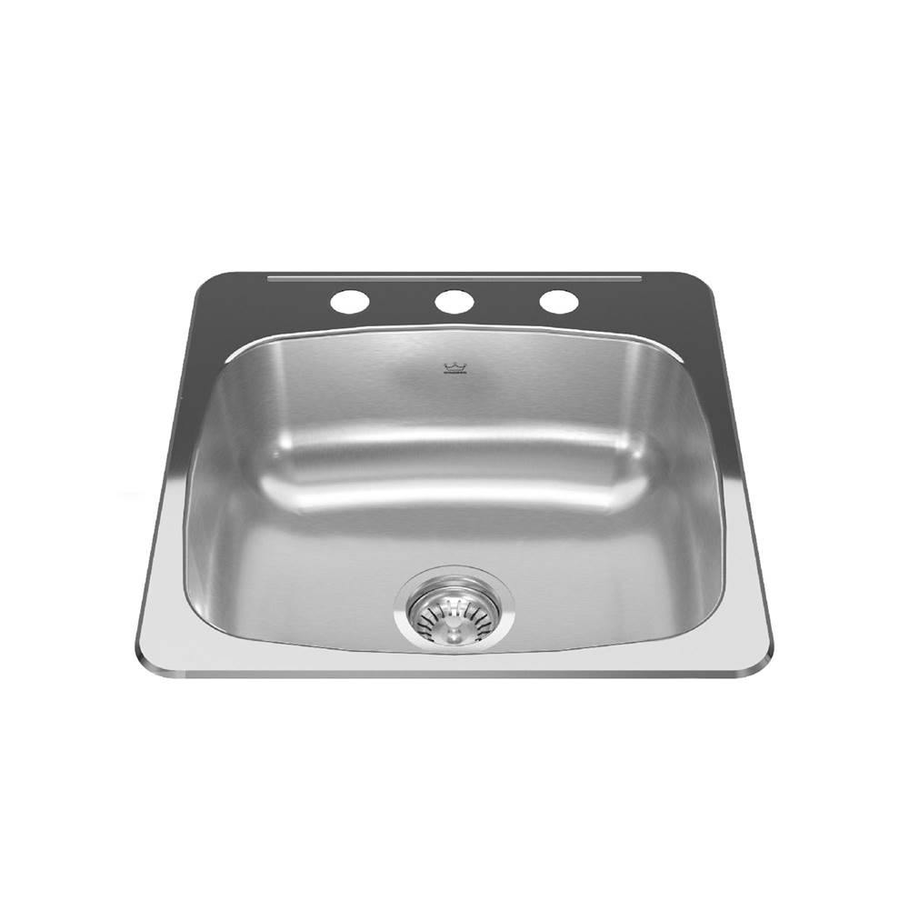 Bathworks ShowroomsKindred CanadaReginox 20.13-in LR x 20.56-in FB Drop In Single Bowl 3-Hole Stainless Steel Kitchen Sink