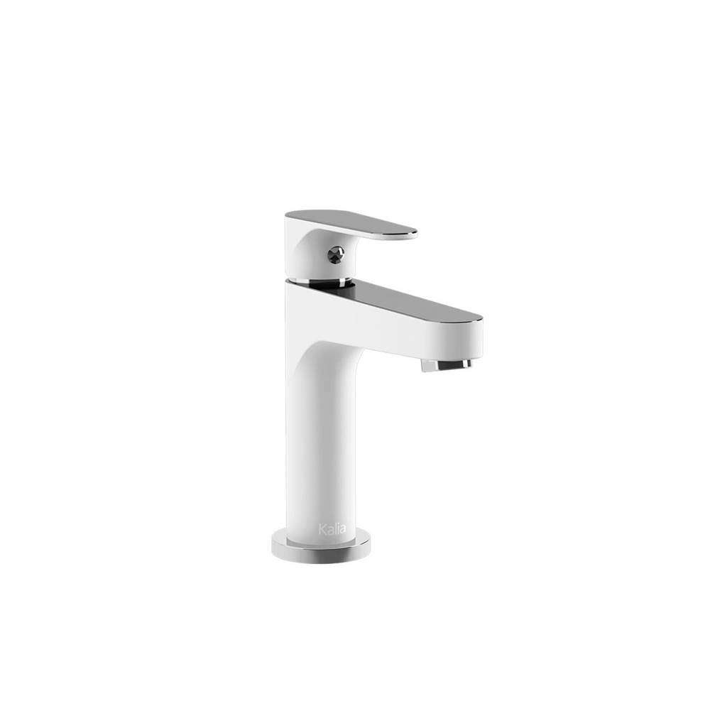 Bathworks ShowroomsKaliaKONTOUR™ Single Hole Lavatory Faucet with Push Drain and Overflow Chrome/White