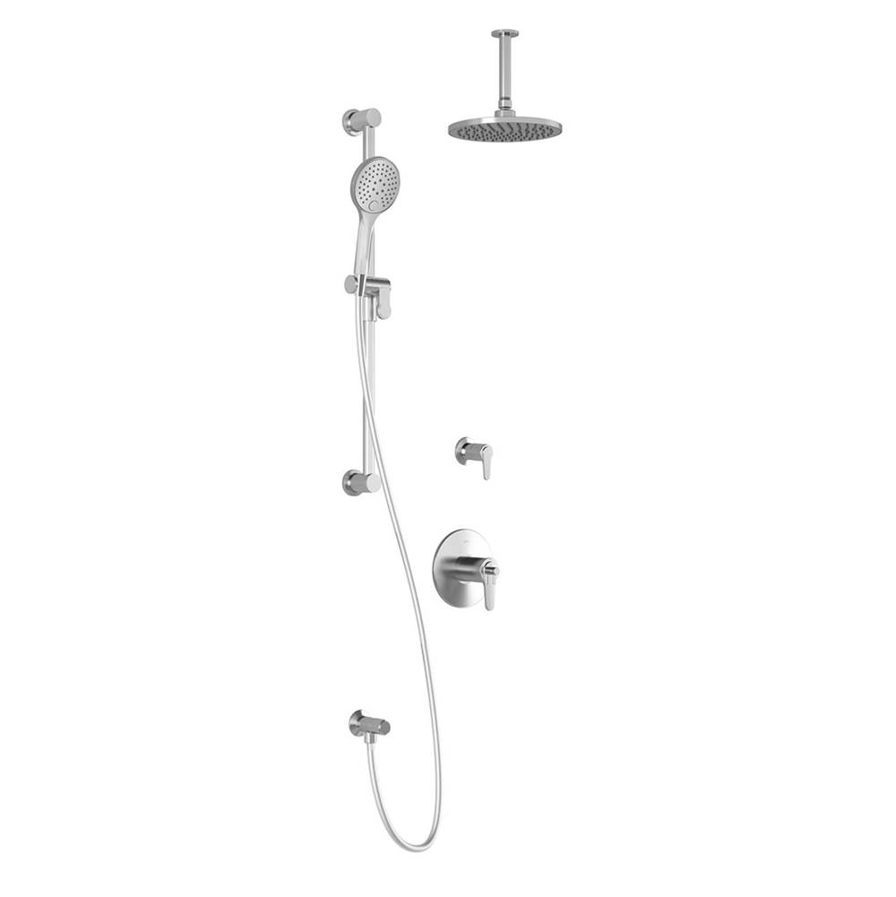 Bathworks ShowroomsKaliaKONTOUR™ T2 AQUATONIK™ T/P Shower System with Vertical Ceiling Arm Chrome