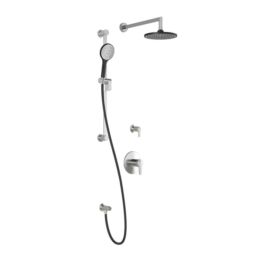 Bathworks ShowroomsKaliaKONTOUR™ T2 AQUATONIK™ T/P Shower System with Wallarm Black/Chrome