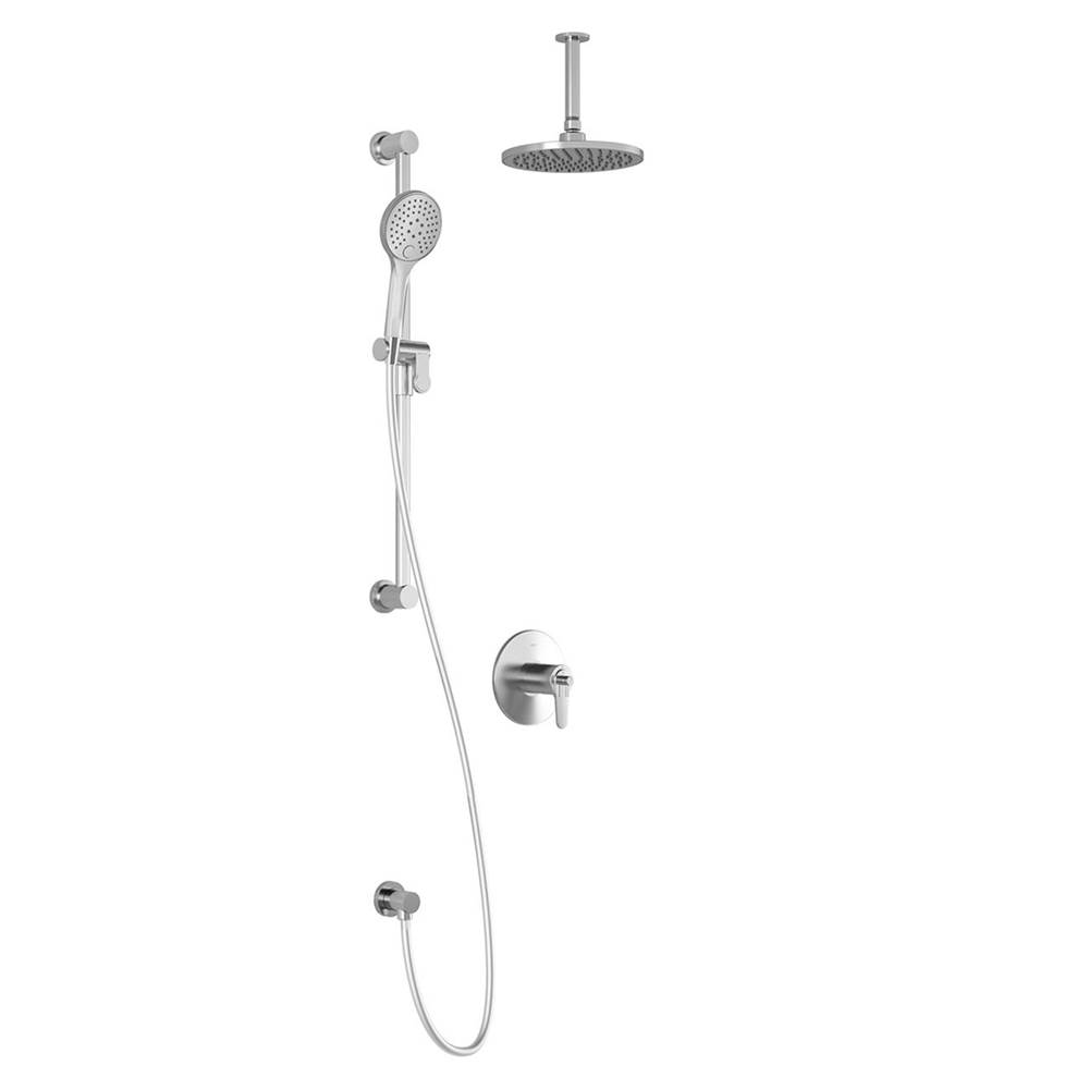 Bathworks ShowroomsKaliaKONTOUR™ TCD1 AQUATONIK™ T/P Coaxial Shower System with Vertical Ceiling Arm Chrome