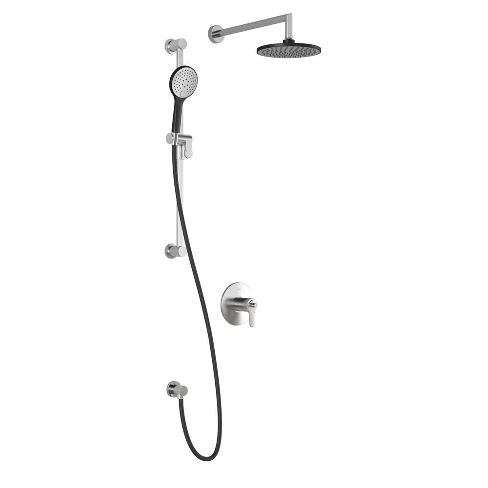 Bathworks ShowroomsKaliaKONTOUR™ TCD1 AQUATONIK™ T/P Coaxial Shower System with Wallarm Black/Chrome