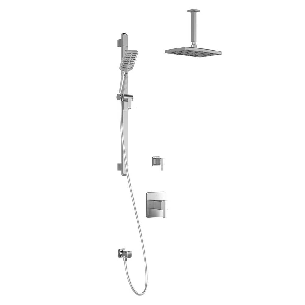 Bathworks ShowroomsKaliaGRAFIK™ T2 PREMIA (Valves Not Included) AQUATONIK™ T/P Shower System Vertical Ceiling Arm Chrome