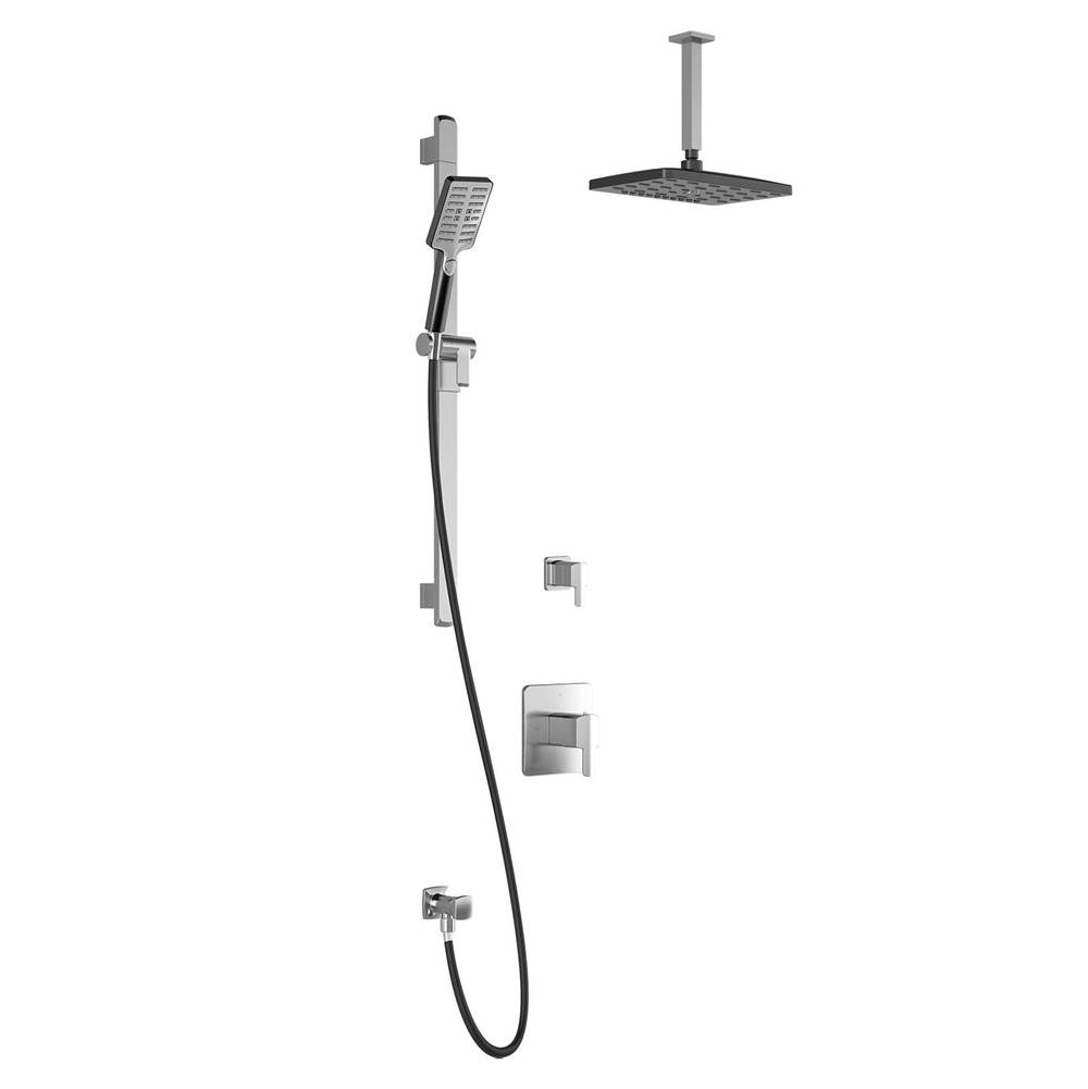 Bathworks ShowroomsKaliaGRAFIK™ T2 PREMIA AQUATONIK™ T/P Shower System Vertical Ceiling Arm Chrome/Black