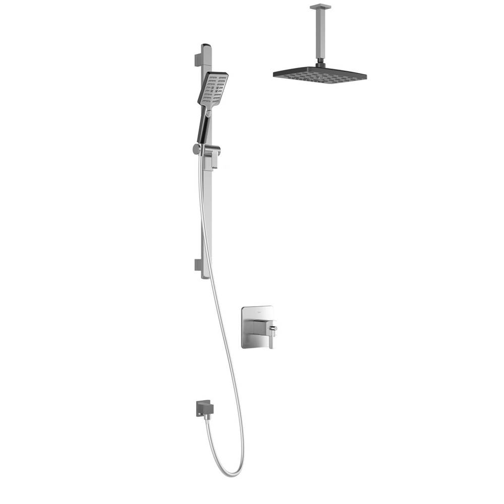 Bathworks ShowroomsKaliaGRAFIK™ TCD1 PREMIA (Valve Not Included) AQUATONIK™ T/P Coaxial Shower System with Vertical Ceiling Arm Chrome/Black