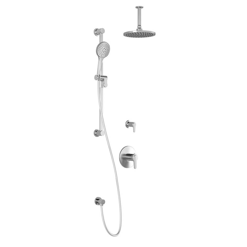 Bathworks ShowroomsKaliaKONTOUR™ TD2 (Valves Not Included) AQUATONIK™ T/P Shower System with Vertical Ceiling Arm Chrome
