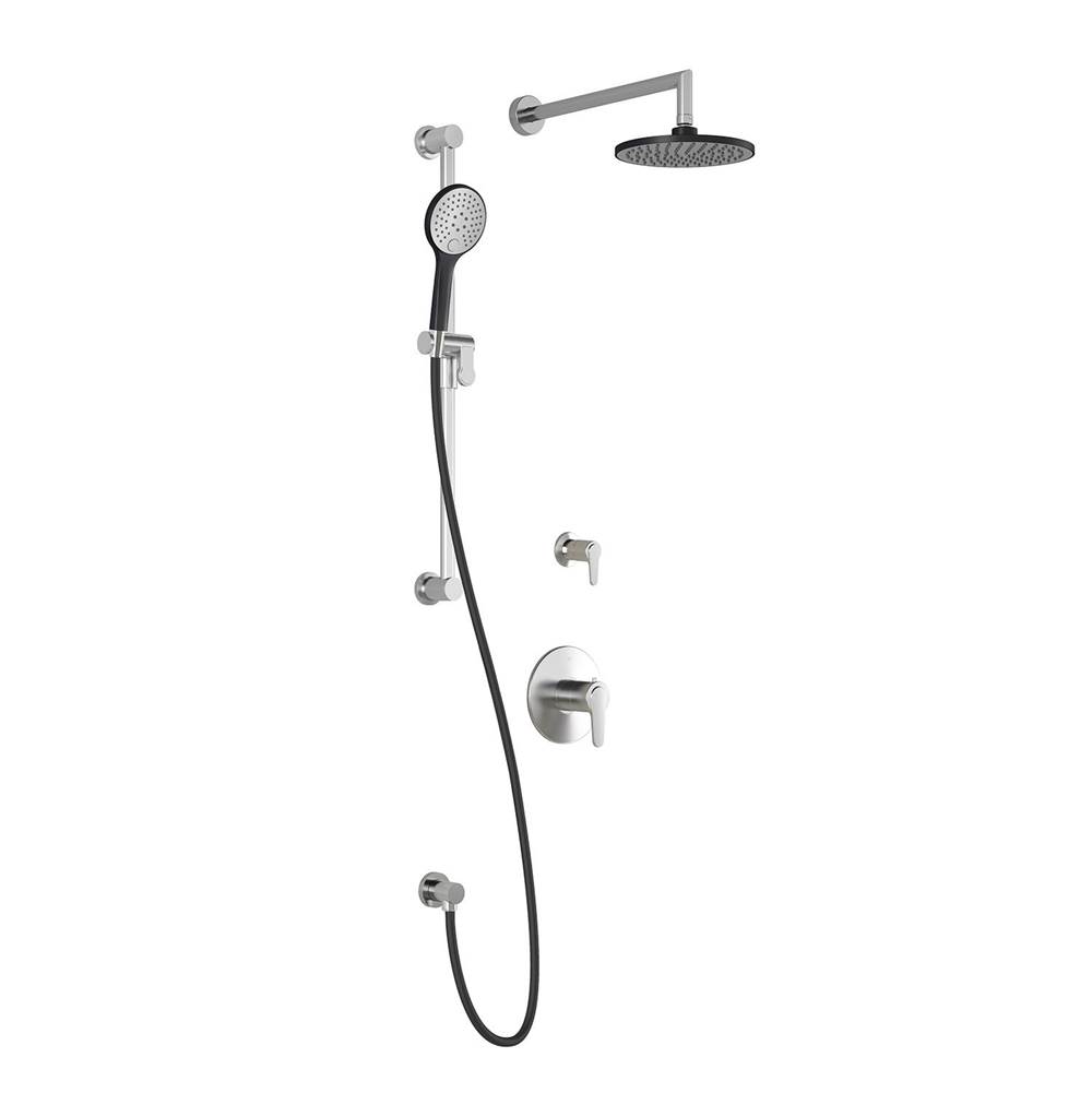 Bathworks ShowroomsKaliaKONTOUR™ TD2 (Valves Not Included) AQUATONIK™ T/P Shower System with Wallarm Black/Chrome